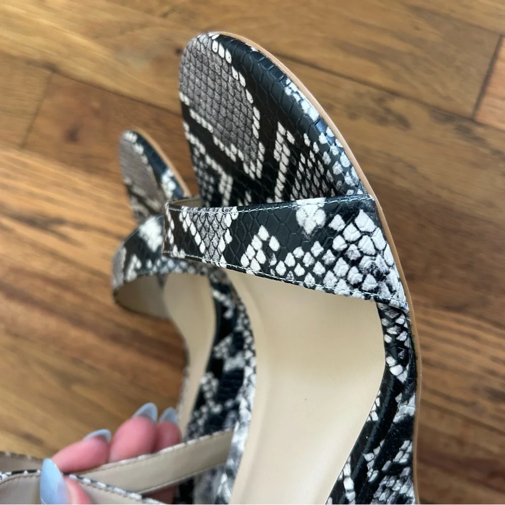 STUART WEITZMAN 75MM Snakeskin Embossed Leather Wedge Sandals Size 8 - Picture 8 of 8